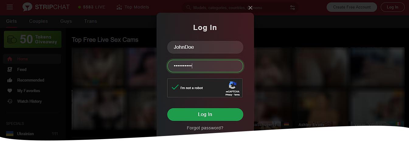 StripChat Log In