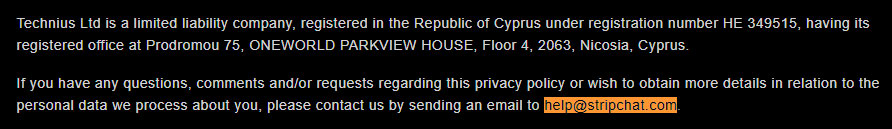 StripChat support email